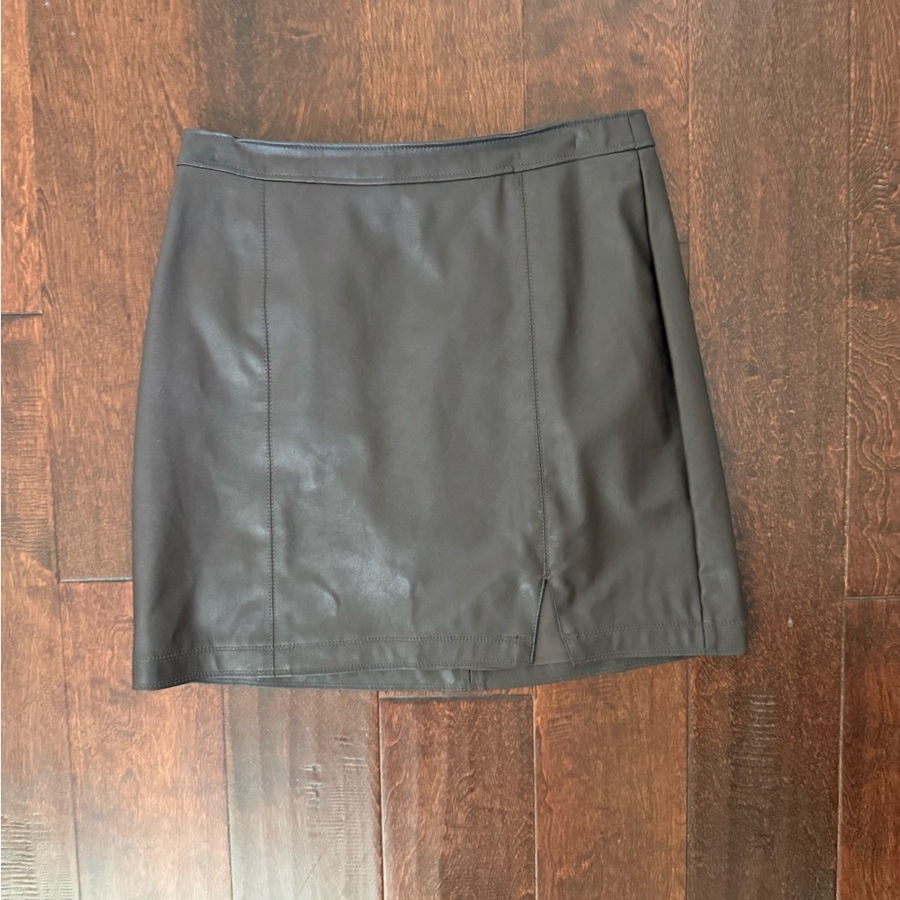 Abercrombie & Fitch Brown Leather Skirt